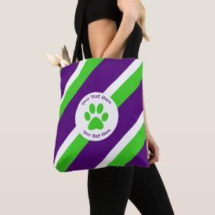 Bolsa Tote [Roxo e Verde] Listras Negrito