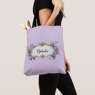 Bolsa Tote Roxo Floral Personalizado Regência