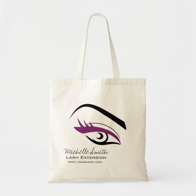 Bolsa Tote Roxo Olhos longos Ícone Extensão do traço (Frente)