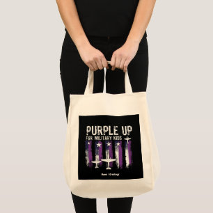 Bolsa Tote Roxo Para Bandeiras Militares Mostre Seu Apoio