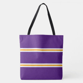 Bolsa Tote Roxo Real Esportivo Moderno Laranja Branco Listras