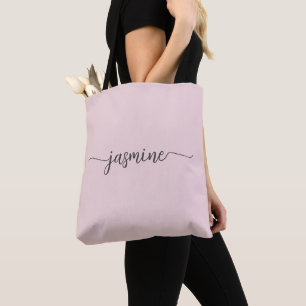 Bolsa Tote Roxo Simples Feminino Personalizado Monograma Nome