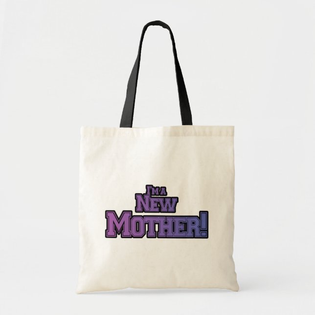 Bolsa Tote Roxo Sou uma Nova Mãe Camiseta e Presentes (Frente)