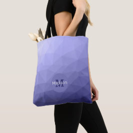 Bolsa Tote Roxo violeta padrão ombre de malha azul Monograma