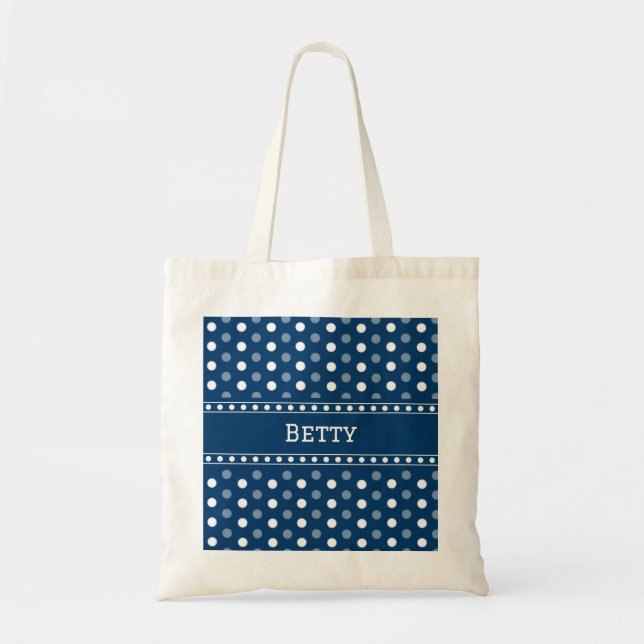 Bolsa Tote Royal Blue Polka Dot (Frente)