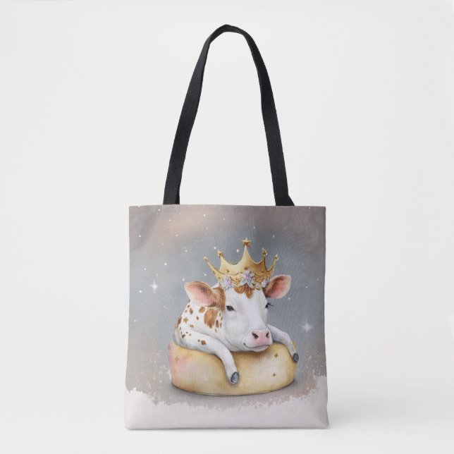 Bolsa Tote Royal Cow Dreaming on Cheese Throne                (Frente)