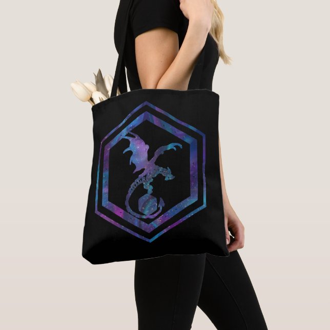 Bolsa Tote RPG Dragon | Nebula Fantasy Tabletop Gamer Dice (Close Up)