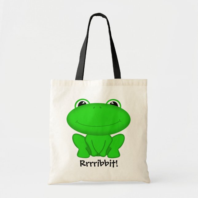 Bolsa Tote Rrrribbit! Froggie verde (Frente)