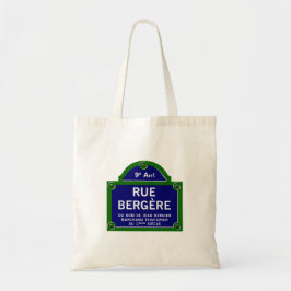 Bolsa Tote Rua Bergere, sinal de rua de Paris