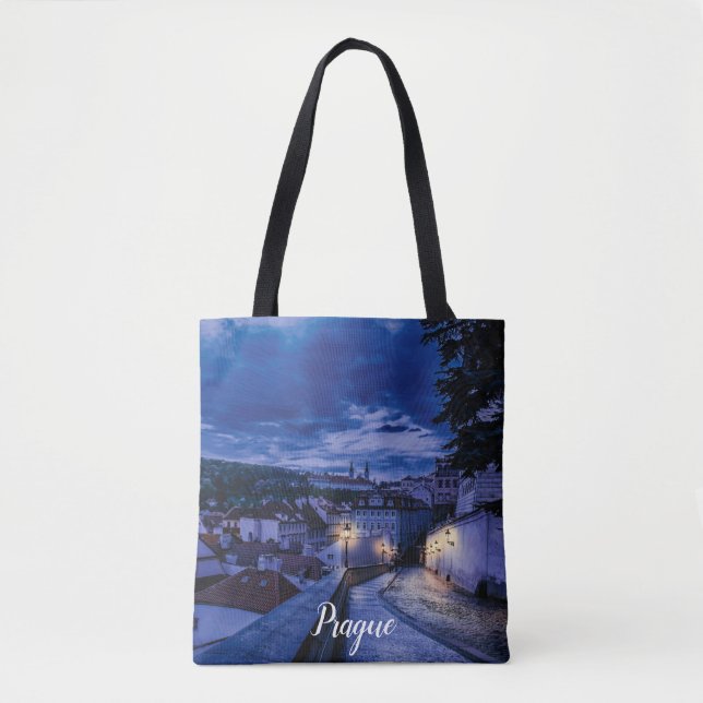 Bolsa Tote Rua da noite em Praga (Frente)