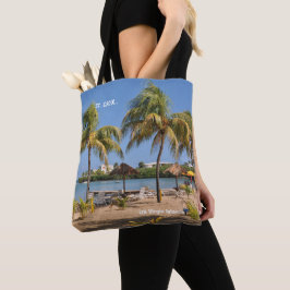 Bolsa Tote RUA das Ilhas Virgens dos EUA. Croix Beach Palms T