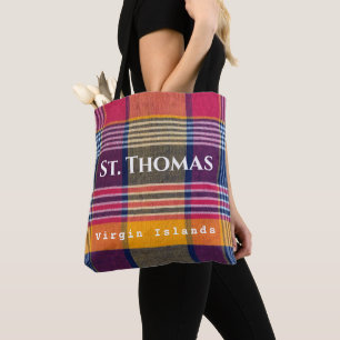 Bolsa Tote RUA das Ilhas Virgens dos EUA. Thomas USVI Madras