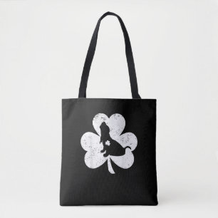 Bolsa Tote Rua de Cachorro de Caça-Caça-Shamrock Irlandês. Di