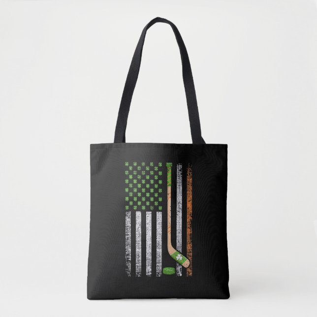 Bolsa Tote Rua de Hóquei Sortudo, Patrick, Bandeira Irlandesa (Frente)