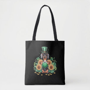 Bolsa Tote Rua de Shamrock Dachshund Dog. O Santo de Patrick