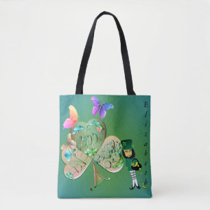 Bolsa Tote Rua, dia de Patrick Leprechaun com nome