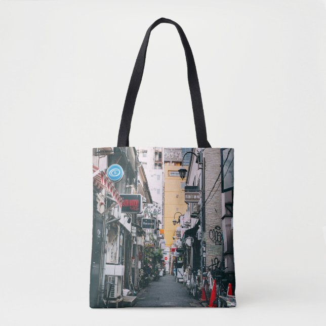 BOLSA TOTE RUA ENTRE EDIFÍCIOS DE CINZA (Frente)