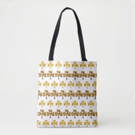 Bolsa Tote Rua legal e Elegante do Padrão de Shamrock Dourado