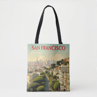 Bolsa Tote Rua Lombard, São Francisco | Vintage Retro