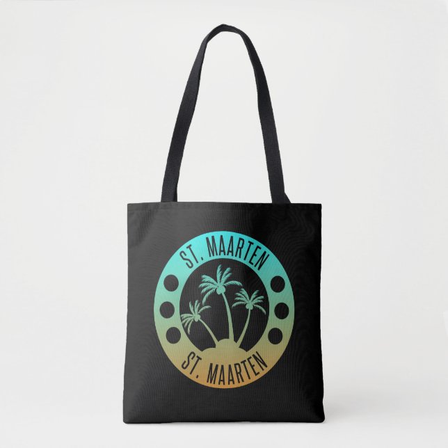 Bolsa Tote Rua. Marten Ocean Aqua Blue Gradient Sint Martin (Frente)