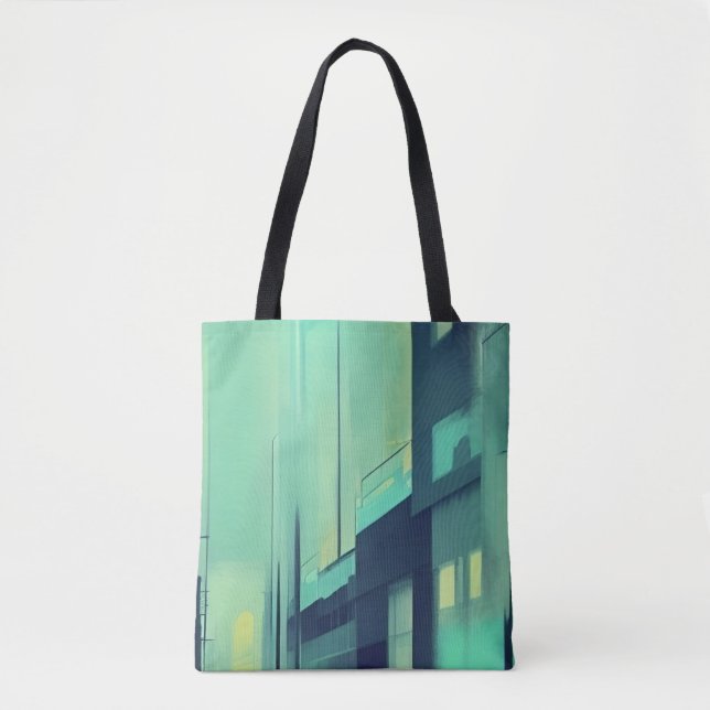 Bolsa Tote Rua Noite Azure (Frente)