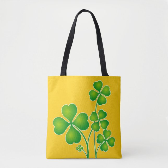 Bolsa Tote Rua, o dia de Patrick Clover / Shamrocks + suas id (Frente)