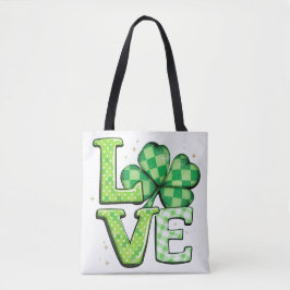 Bolsa Tote Rua. O Dia do Patrick Amor Irlandês Verde