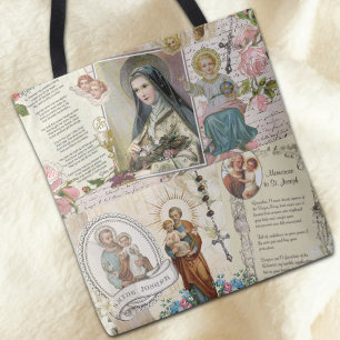 Bolsa Tote Rua religiosa católica Joseph Therese Colage