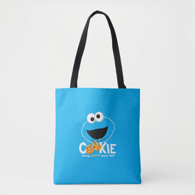 Bolsa Tote Rua Sésamo | Cookie Monster Loving Cookies (Frente)