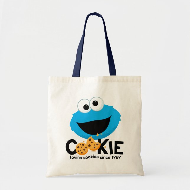 Bolsa Tote Rua Sésamo | Cookie Monster Loving Cookies (Frente)