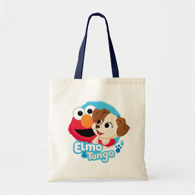 Bolsa Tote Rua Sésamo | Crachá Elmo & Tango (Frente)