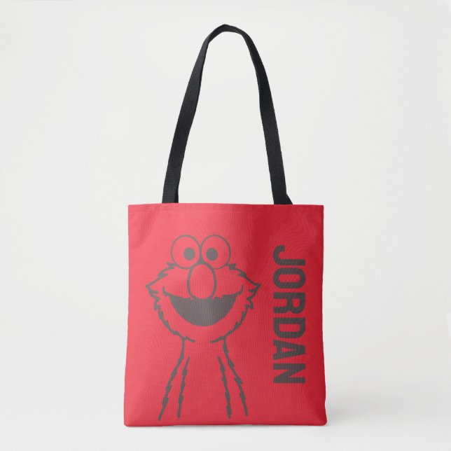 Bolsa Tote Rua Sésamo | Elmo | Adicione seu nome (Frente)