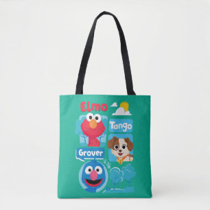 Bolsa Tote Rua Sésamo Elmo, Tango e Grover Park Graphic