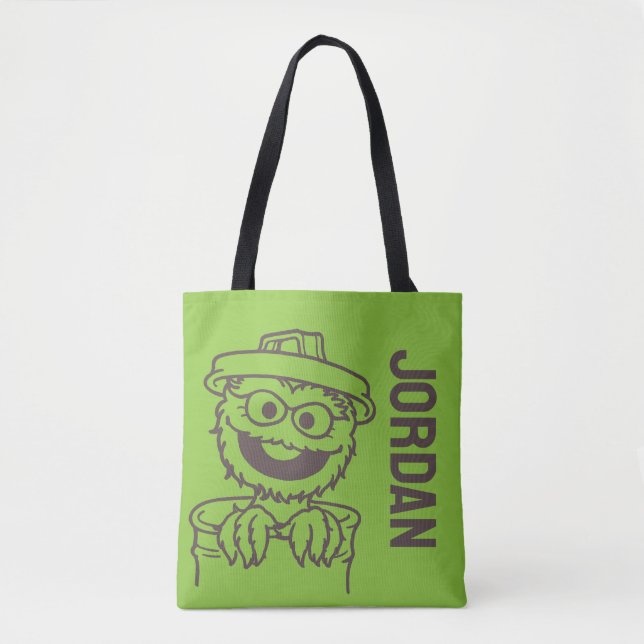 Bolsa Tote Rua Sésamo | Oscar the Grouch | Adicione seu nome (Frente)