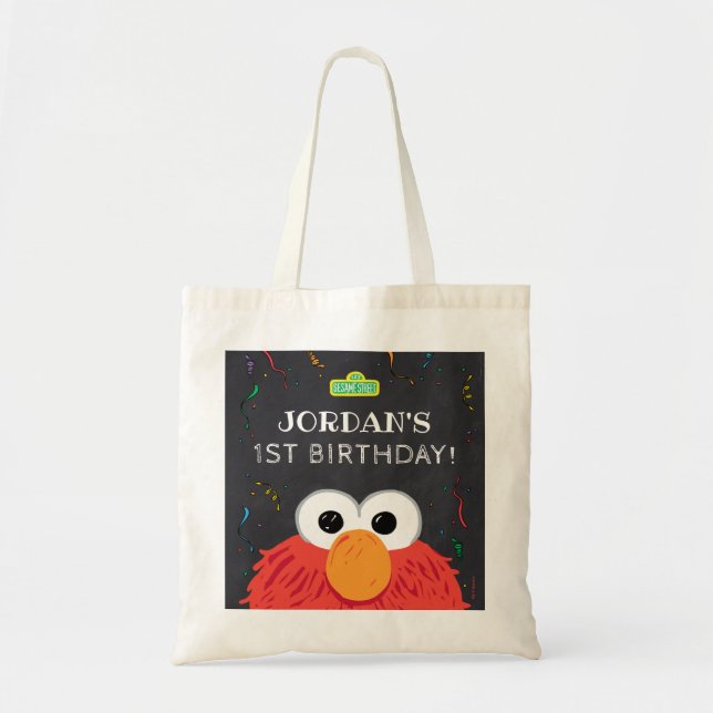 Bolsa Tote Rua Sésamo | Painéis Alcalinos Elmo Birthday (Frente)