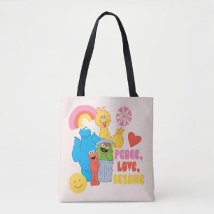 Bolsa Tote Rua Sésamo Paz, Amor, Sésamo