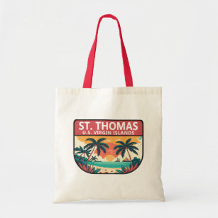 Bolsa Tote Rua Thomas Ilhas Virgens Americanas Retro Emblem