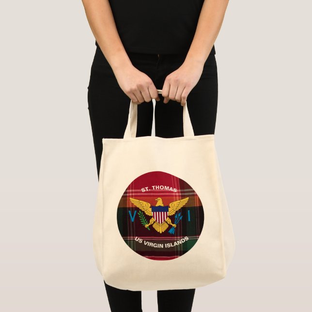 Bolsa Tote RUA Thomas USVI, Bandeira das Ilhas Virgens dos EU (Frente (produto))