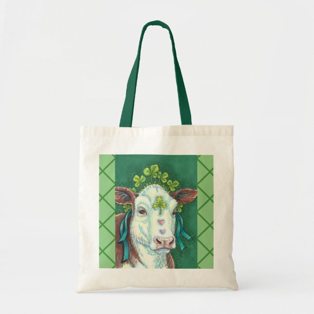 BOLSA TOTE RUAS IRLANDESAS. HEIFER DO DIA DE PATRICK, VACA DE (Frente)