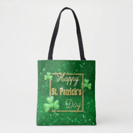 Bolsa Tote Ruas, Shamrock Dourado no Dia de Patrick