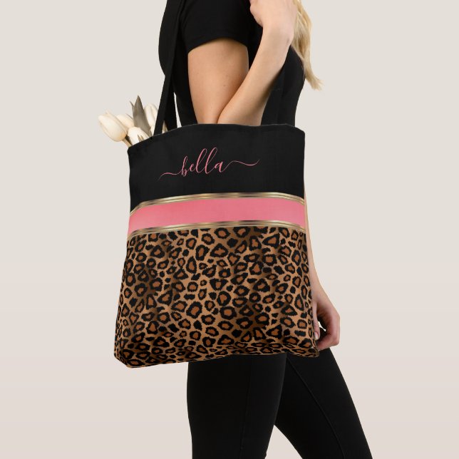 Bolsa Tote Rubor, Floral e Estampa de Leopardo (Close Up)