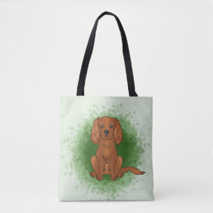 Bolsa Tote Ruby Cavalier King Charles Spaniel Dog Em Verde