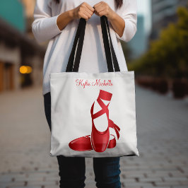 Bolsa Tote Ruby Red Balé Slippers w Name Dance