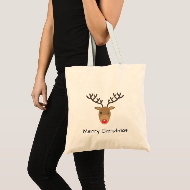 Bolsa Tote Rudolph The Reindeer Feliz Natal (Frente (produto))