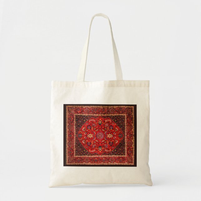Bolsa Tote Rug Persa Vermelho de Mashhad (Frente)