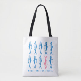 Bolsa Tote "Rules are For Losers" Funny Boho Coastal