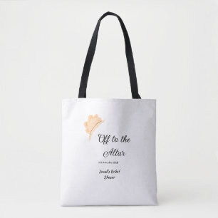 Bolsa Tote Rumo ao altar laranja capa chapéu chá de noiva nom