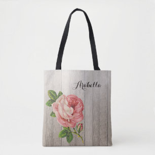 Bolsa Tote Ruptura De Madeira Atingida Rosa Rosa Rosa Rosa Co