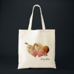 Bolsa Tote Rust "Ter um Feliz dia de os namorados" Corações e<br><div class="desc">Eu queria dizer de forma artística "Tenham um feliz dia de os namorados" em produtos e eu pensei que esta mão escrita,  cor-de-rosa laranja gradiente e cinza com meus corações e setas,  fizesse um design interessante nessas bolsas,  para um Namorados único e divertido!</div>