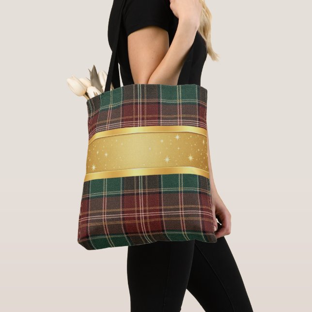 Bolsa Tote Rustic Autumn Plaid (Close Up)